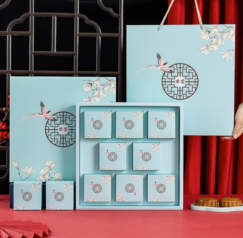100g/ 125g Mooncake gift box EXTRA large packaging box & carrier 7pcs set