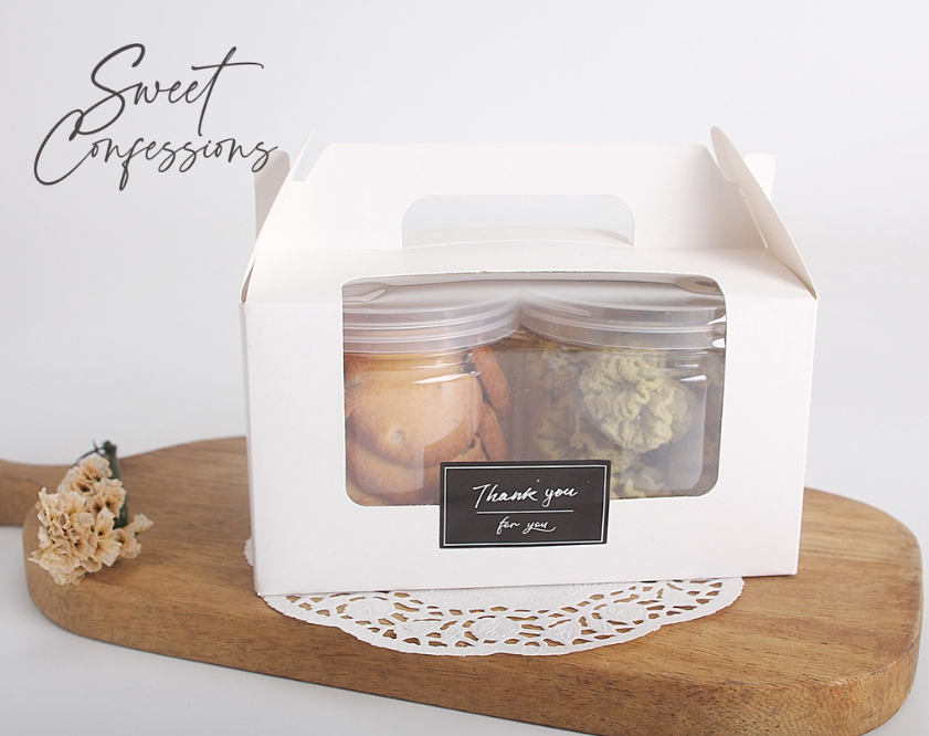 🔥Cookie jar biscuit tin round food storage plastic container transparent grain nut storage cookies bottle can