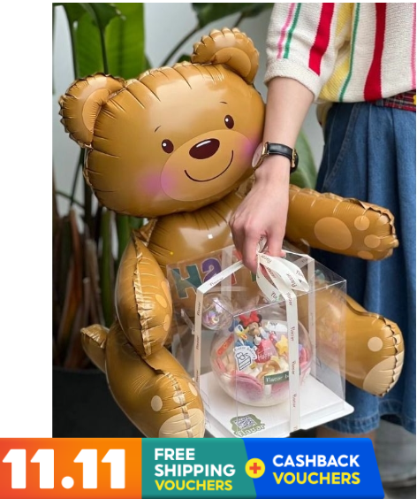 Bear balloon foil party balloons cake box decoration birthday girl