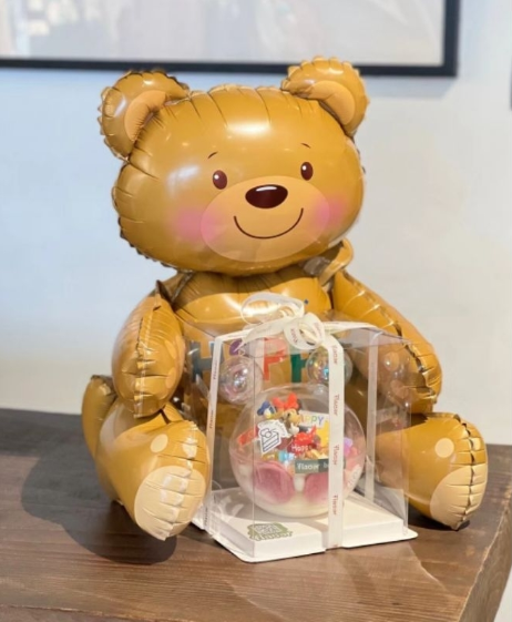 Bear balloon foil party balloons cake box decoration birthday girl
