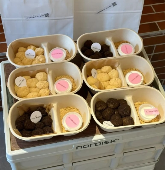 (10pcs) 2 cavity mochi box muah chee bento box recyclable eco-friendly packaging