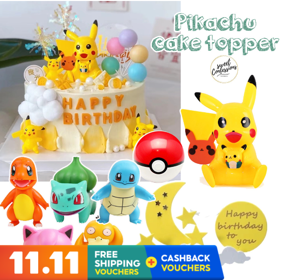 Pikachu figurine set of 6 pokemon figurines birthday cake topper