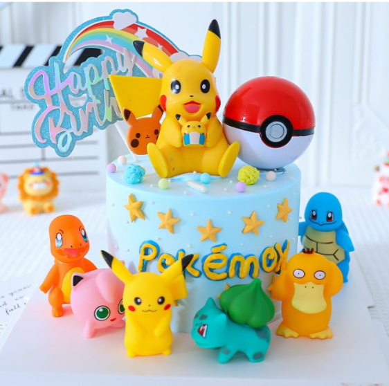Pikachu figurine set of 6 pokemon figurines birthday cake topper