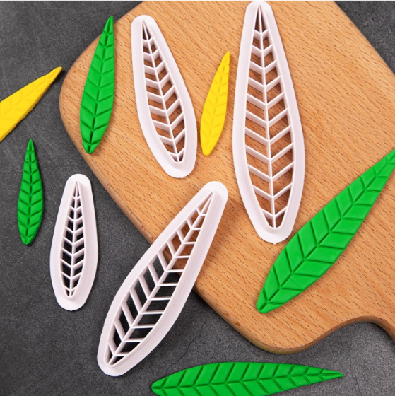 4pcs leaf cutter 寿桃馒头树叶切模