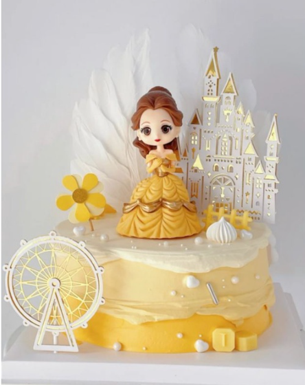 Belle figurine toy cake topper beauty & the beast princess cake decoration for girl
