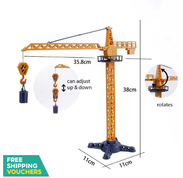 🔥Bulldozer excavator crane cake toppers toy figurine transport model car birthday topper