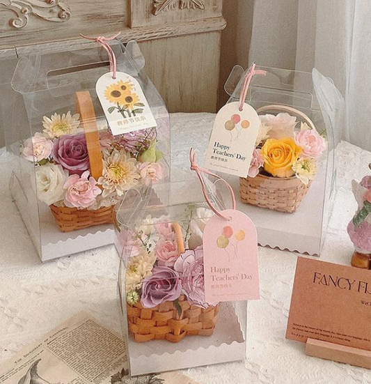 5 / 6 / 8 inch TALL cake box transparent clear gift boxes flower bouquet packaging