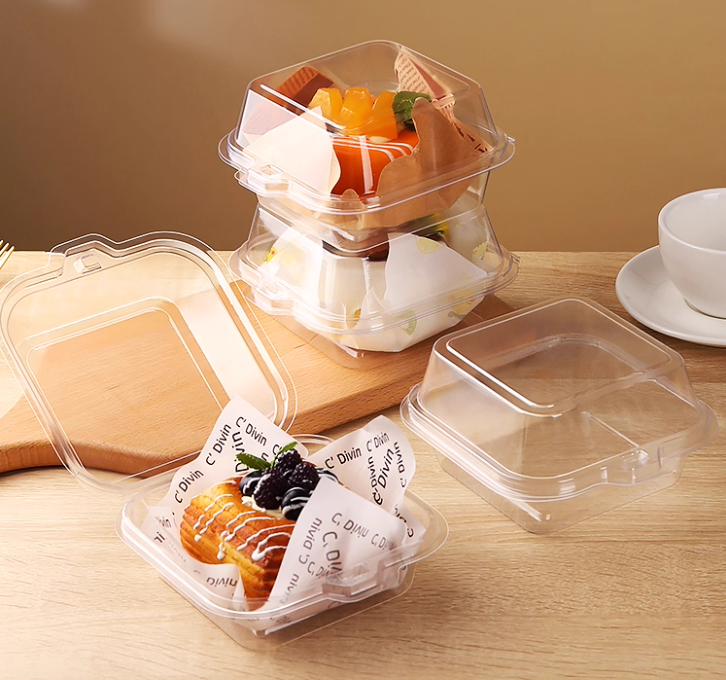 10pcs Clear Bento Box Cold Food Burger Box