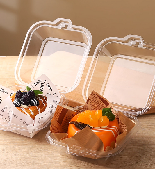 10pcs Clear Bento Box Cold Food Burger Box