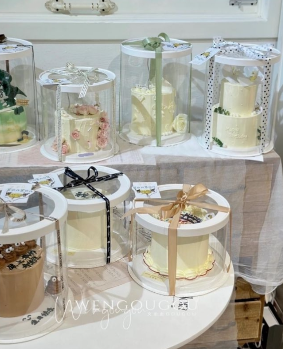 8/10/12 inch clear box transparent round cake box Tall high cake boxes wedding gift box