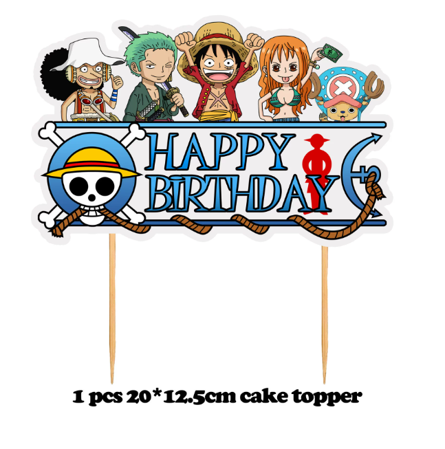 6pcs One piece figurine cake topper pirate decoration