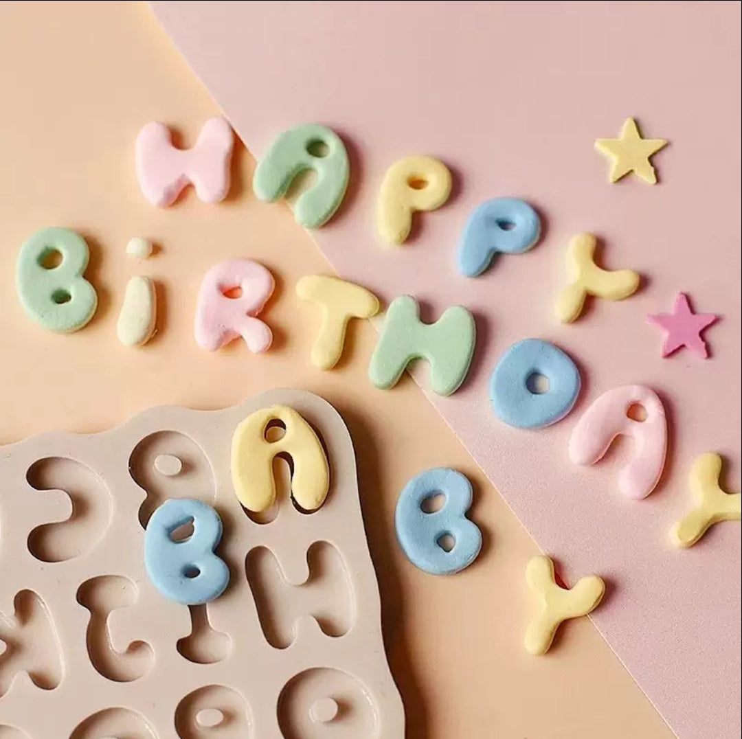 Alphabet mould number mold numeric fondant cake decorating mould clay art mold english letters (Copy)