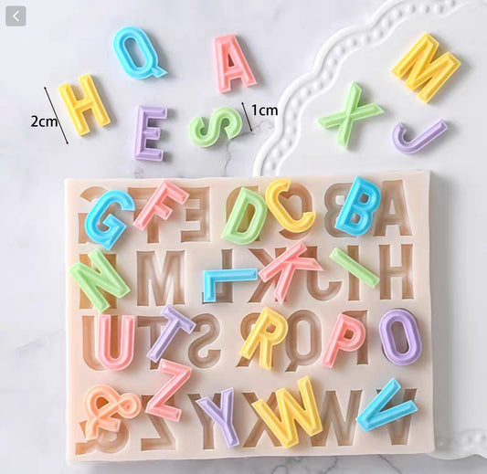 Alphabet mould number mold numeric fondant cake decorating mould clay art mold english letters