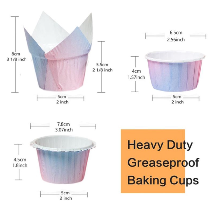 50pcs unicorn pastel blue pink cupcake liners baking cup paper cups liner for muffin