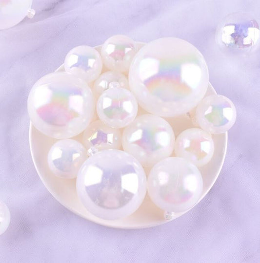 3pcs Frosted Balls Clear Cake decorating Ball Pink Topper