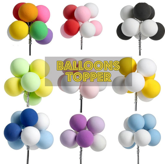 Balloons topper colourful cake decoration