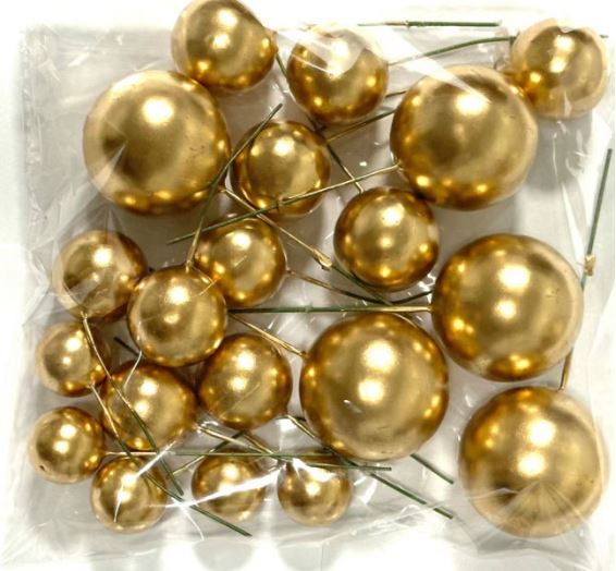 20pcs/pack (1-4cm) Gold ball cake decorating balls sphere colour cake topper