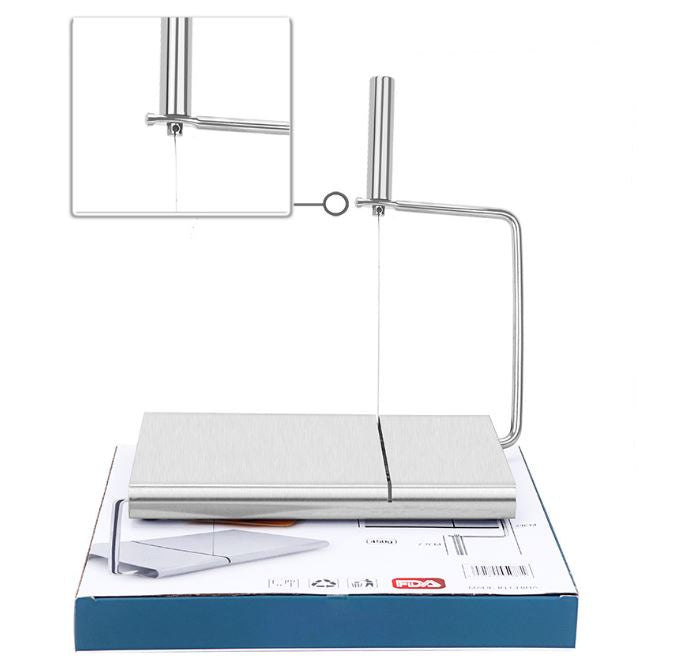 Cheese slicer cutting wire tool board with grid rule wire cutter