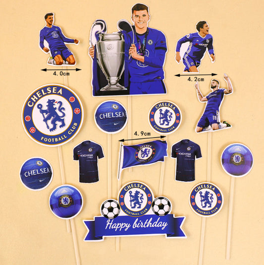 13pcs Chelsea Football Club Cake Toppers Soccer cupcake Decoration