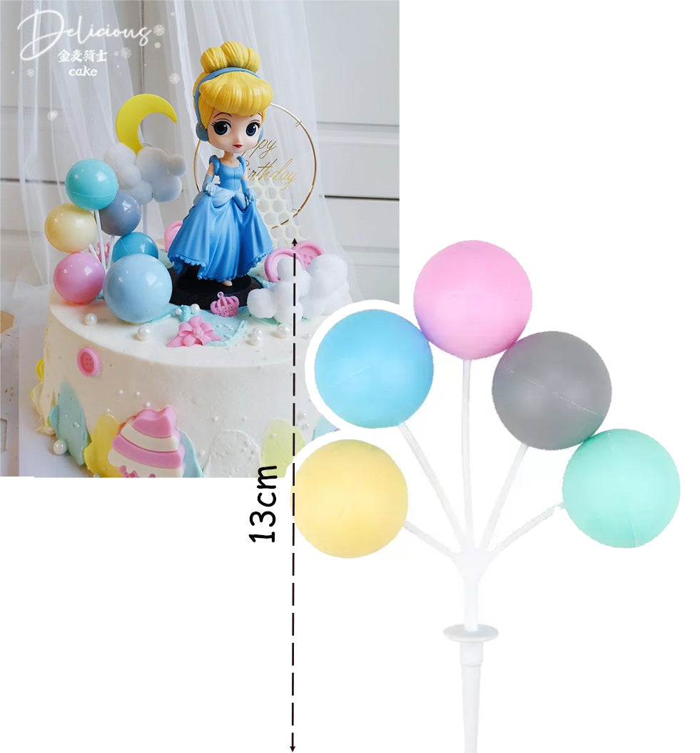 Pastel Balloon Topper Cake Decoration