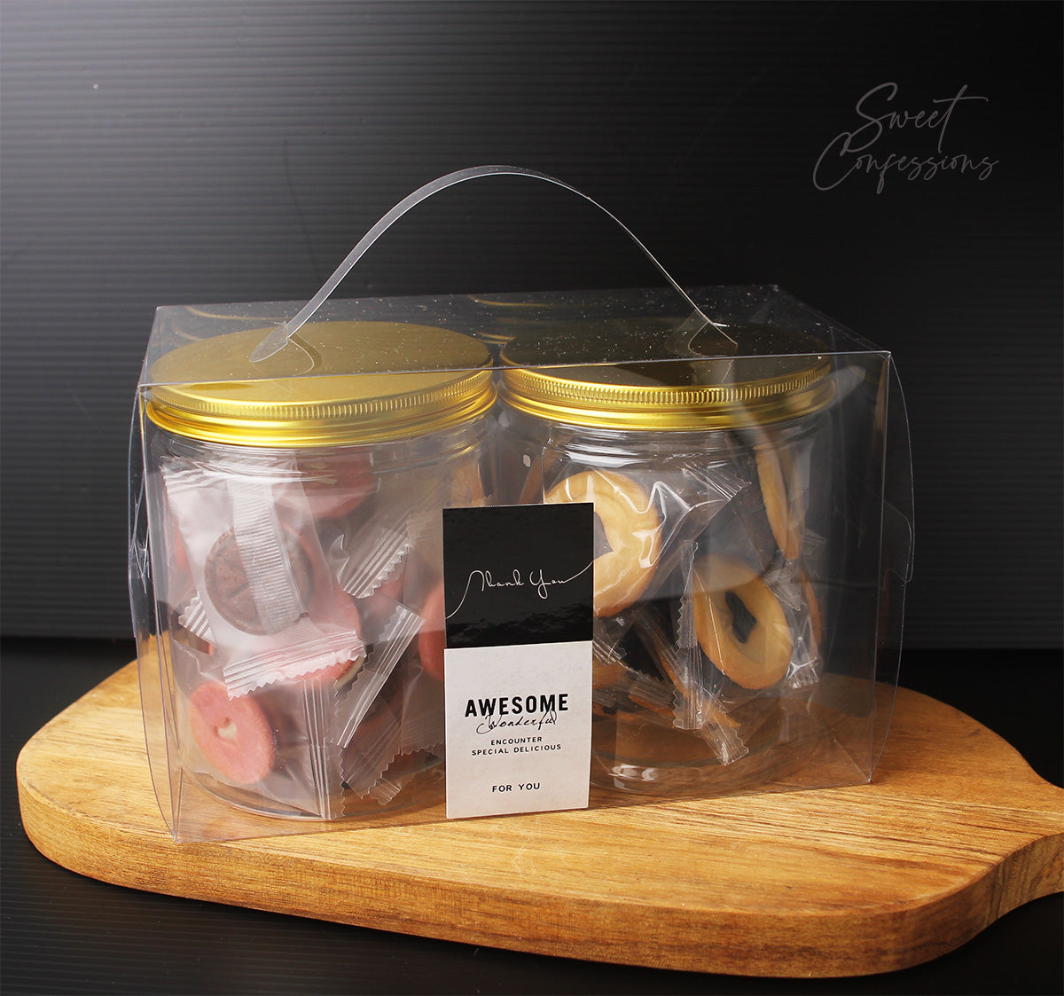 š„Cookie jar biscuit tin round food storage plastic container transparent grain nut storage cookies bottle can