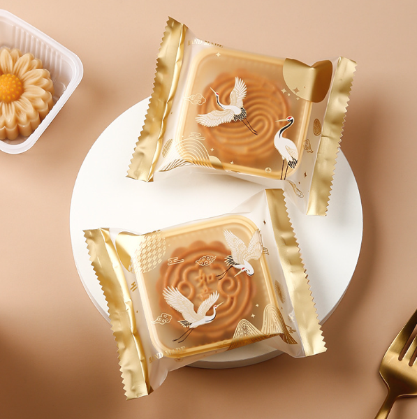 (100pcs) 125g / 150g mooncake wrapper heat seal bag 机封袋 longevity crane packaging