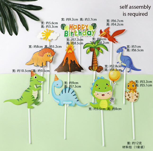 Dinosaur brontosaurus tyrannosaurus set of 12pcs figurine toys for cake decorating t rex cake topper decoration toppers