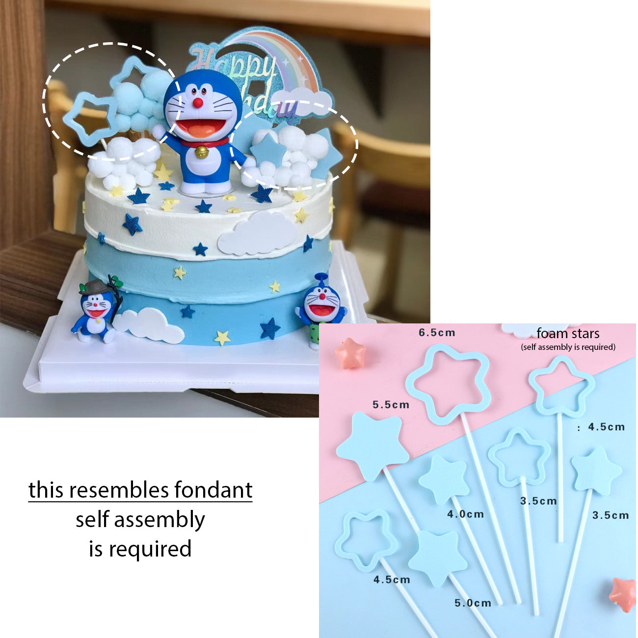 Doraemon figurine cake topper toy cloud topper daxiong toy