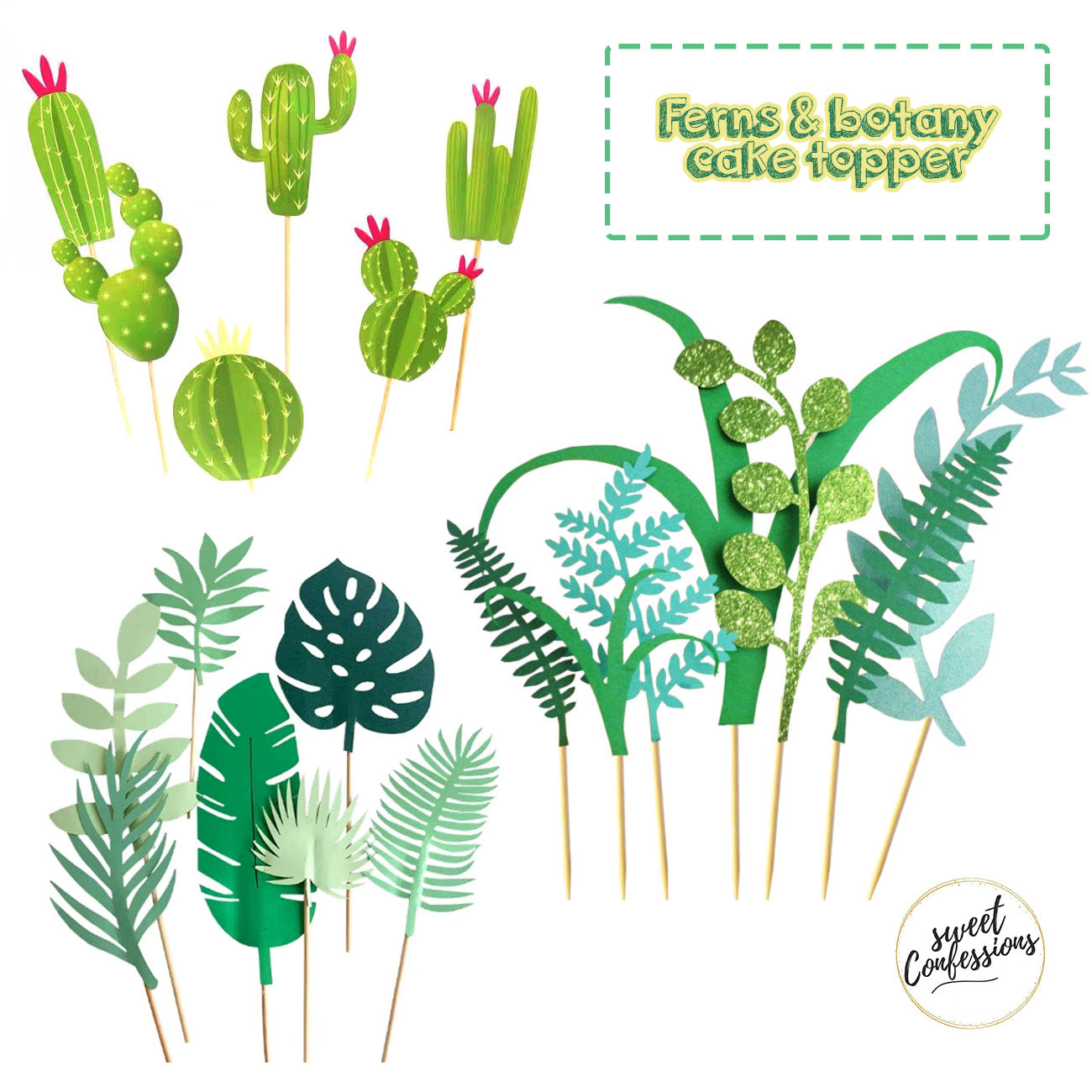 monstera plant cake design 7pcs forest ferns monstera leaf tropical botany leafy plant cake toppe – Sweet Confessions