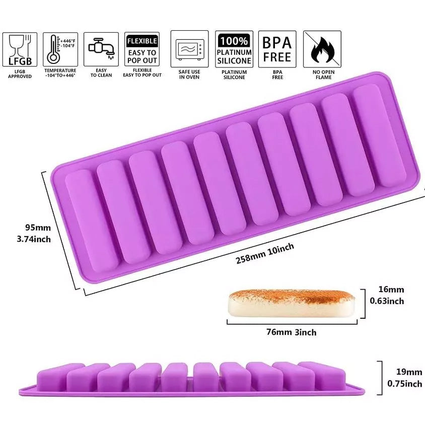 Eclair Mould Sponge finger cake mould baking pan tiramisu sponge mold eclair pan