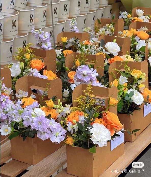 Flower box Takeaway box Bouquet Box Cup Carrier Holder Teacher's Day Gift Box Bubble Tea Bag