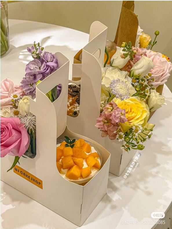 Flower box Takeaway box Bouquet Box Cup Carrier Holder Teacher's Day Gift Box Bubble Tea Bag