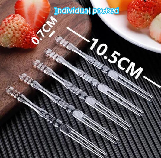 100pcs Disposable Fruit Pick Fork