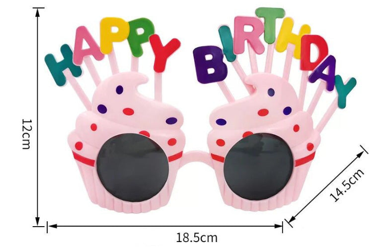 Happy Birthday Glasses Party Supplies Props Photo Booth Frames Backdrop
