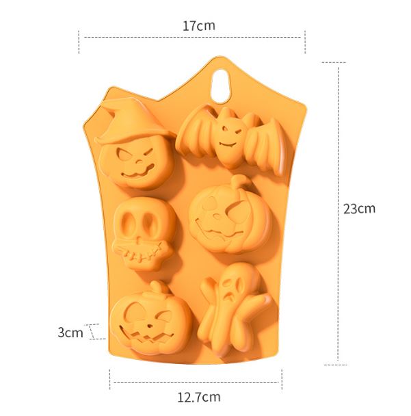 Halloween pumpkin ghost witch skeleton bat silicone jelly mould cake baking tray silicon mold
