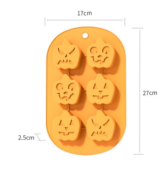 Halloween pumpkin ghost witch skeleton bat silicone jelly mould cake baking tray silicon mold