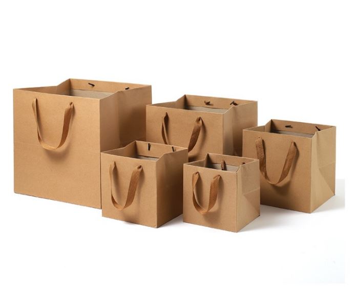 Square paper bag Cake box carrier bag transparent plastic bag gift bag large bottom carrying bag