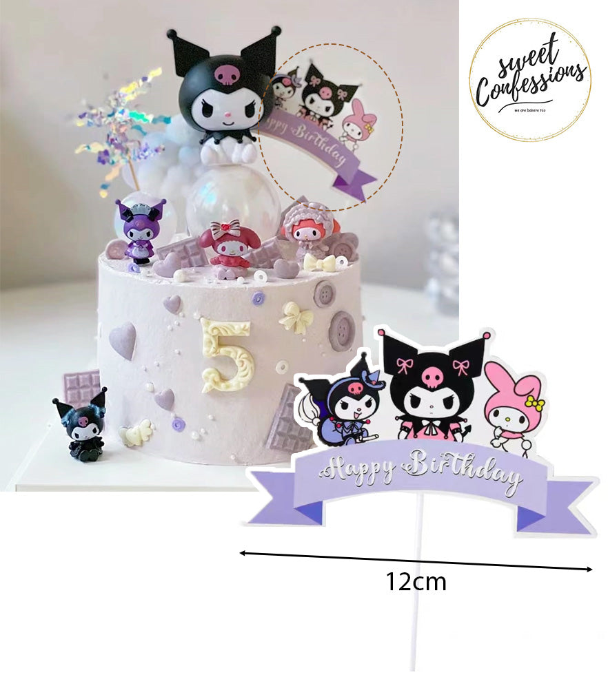 Kuromi Cake Topper figurine cake decoration purple birthday cake Decoration for girl