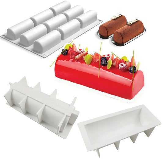 Log cake mould mousse eclair christmas buche de noel sponge finger tiramisu xmas silicone mold