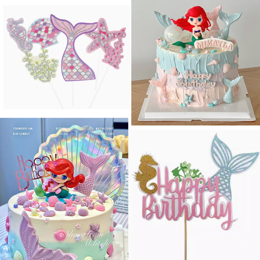 Little Mermaid Cake Topper princess Ariel toy figurine for cake decorating girl's birthday cake