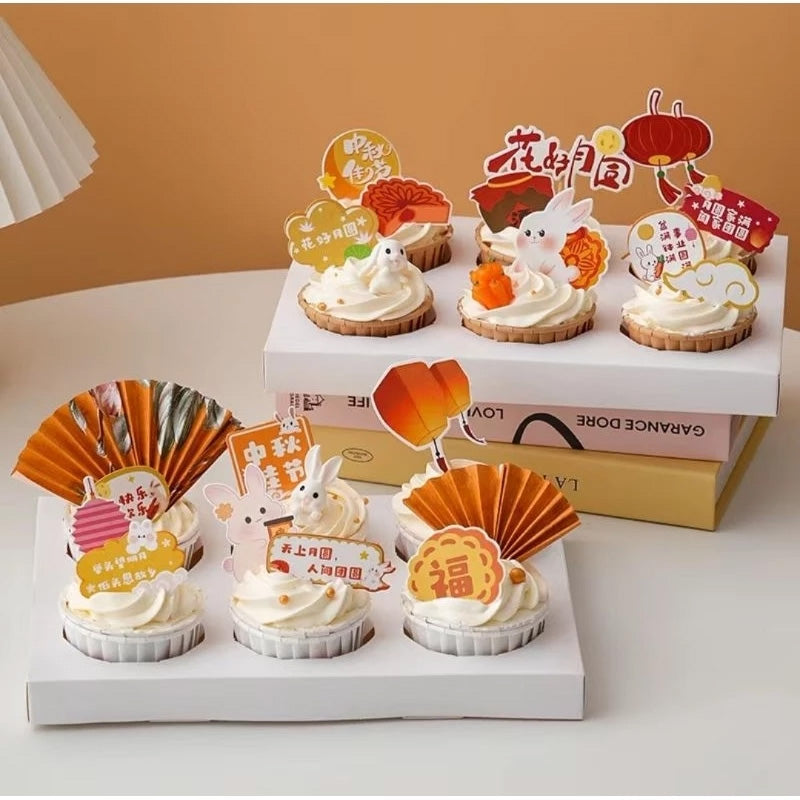 Mid Autumn Mooncake toppers gift box decoration Gift card