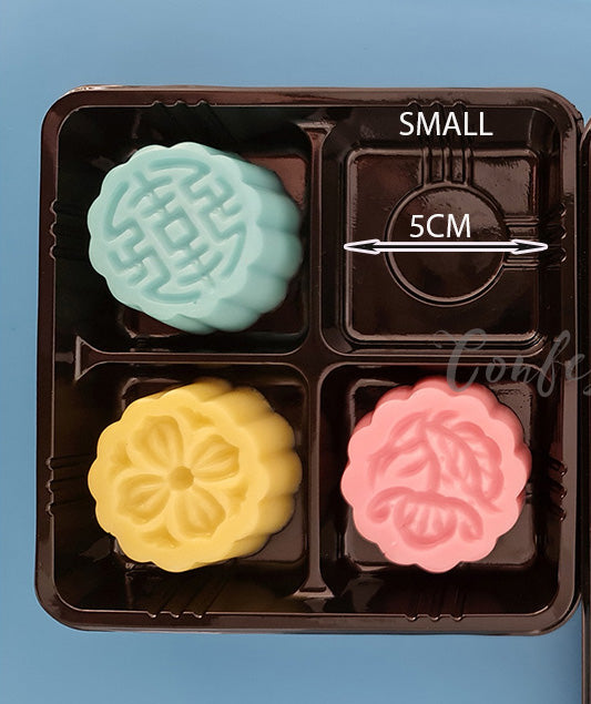 (10pcs) mini tart tray mooncake box cake brownie box disposable food tray 4 compartment packaging box fruit tart box