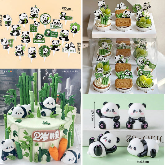Panda Cake Topper Panda figurine Cupcake toppers cake decoration
