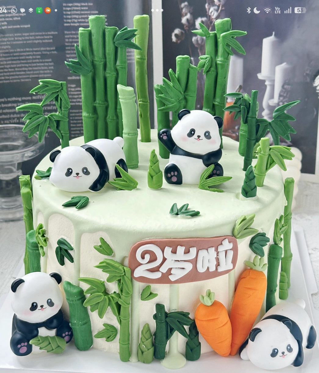Panda Cake Topper Panda figurine Cupcake toppers cake decoration