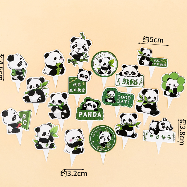 Panda Cake Topper Panda figurine Cupcake toppers cake decoration