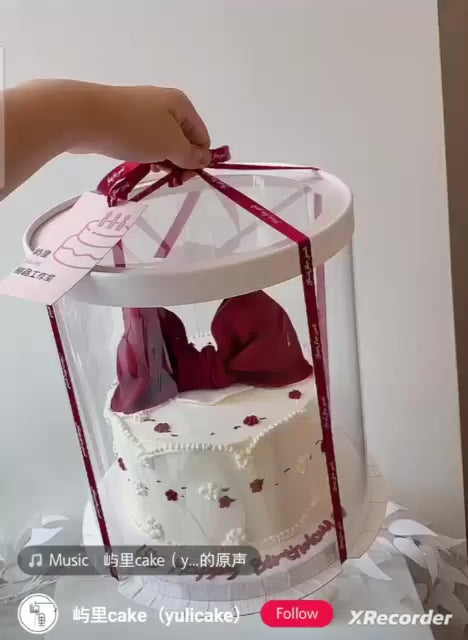 8/10/12 inch clear box transparent round cake box Tall high cake