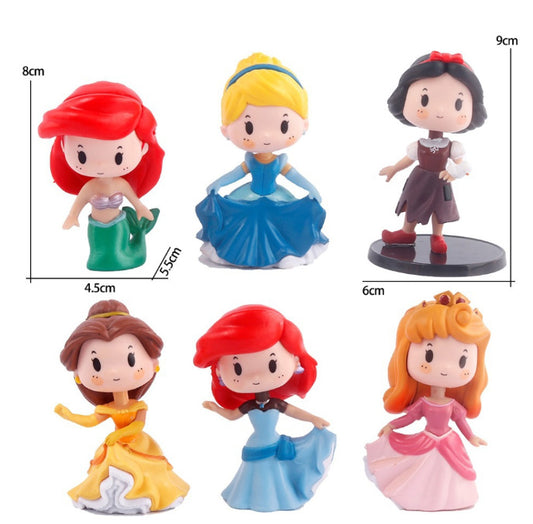 6pcs Disney Princess in dancing position