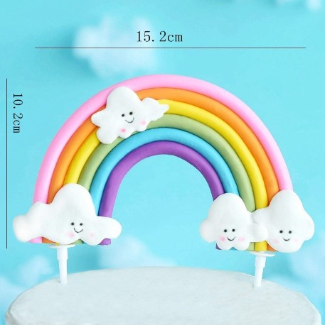 Large rainbow topper - cake topper for birthday cakes in polymer clay