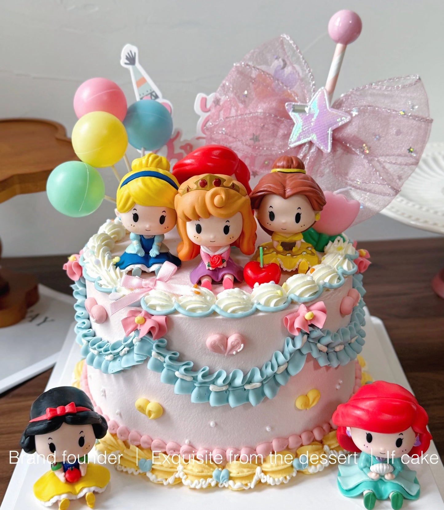 6pcs Disney Cute Princess Cake Topper