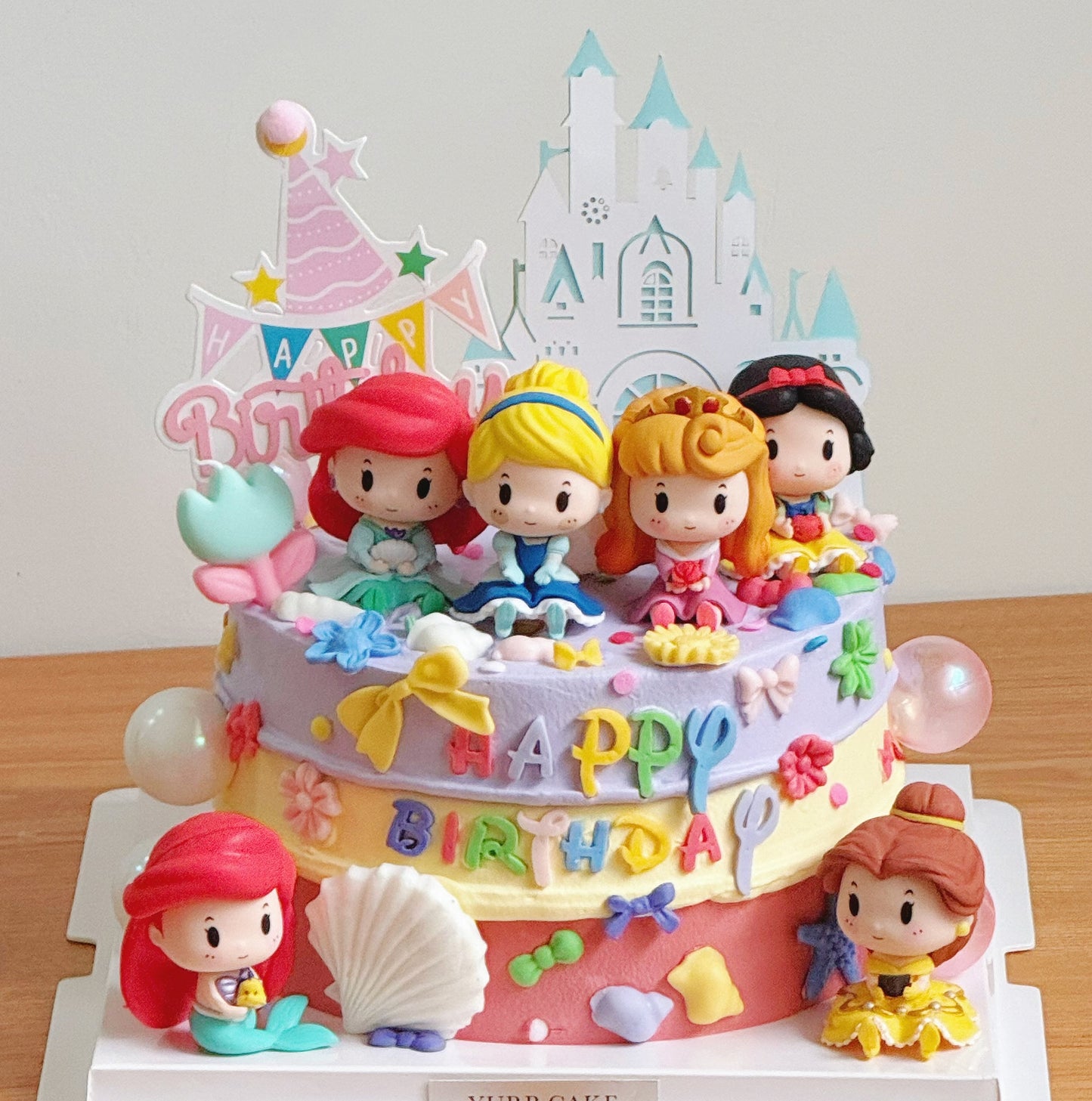 6pcs Disney Cute Princess Cake Topper
